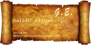 Galló Ellina névjegykártya